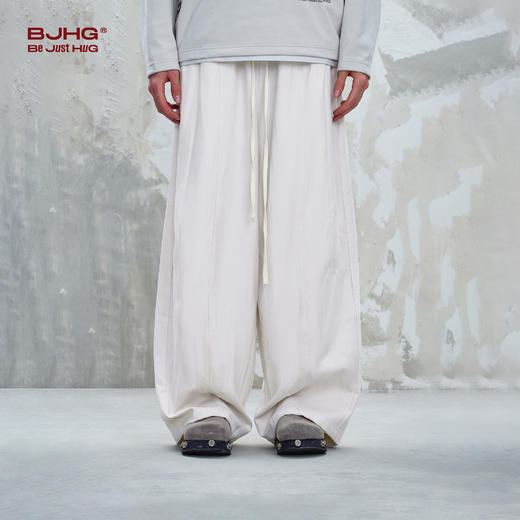 BJHG不计后果仿羊毛弯刀休闲裤子男款秋季2025新款直筒宽松运动裤 商品图2