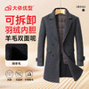 【可拆卸羽绒内胆】【绵羊毛】【DDS】大依优型大码男装可脱卸羽绒内胆羊毛大衣长款西装毛呢外套大衣 商品缩略图3