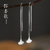【银杏纯银耳线】敦煌小众S925纯银杏叶耳线 链长款耳环显脸瘦耳饰 素银气质女个性 商品缩略图1