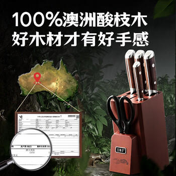 王麻子刀具全套 家用菜刀套装厨具一整套切菜刀水果刀剪刀厨房用具大全【胖东来同款】送菜板 商品图0