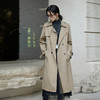 奢姿大码女装2025秋季复古卡其色风衣胖妹妹气质收腰中长款外套9953394340 商品缩略图2