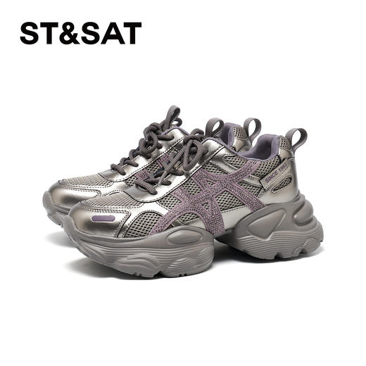 星期六都市休闲风网面拼接厚底老爹鞋SSD3112537 商品图8