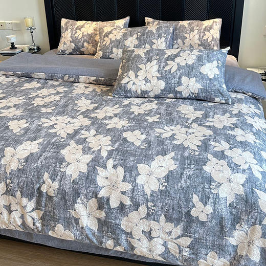 【天然原麻材质 柔软舒适 植物浸染】法式轻奢质感独特纹理原麻床品五件套 商品图1