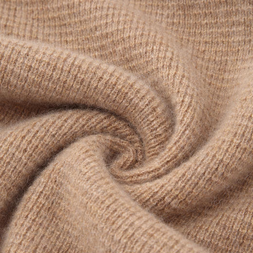 羚荌渼华夫格纯色加厚百搭连帽羊绒衫女 商品图3