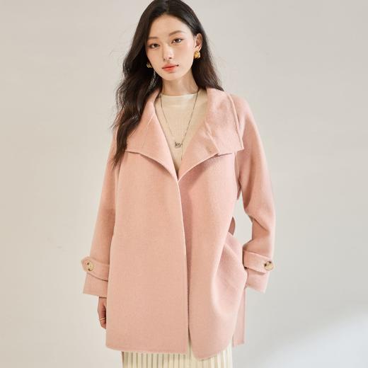 「高货sh」全新升级【铂金会员643/天猫869/差价226】(00148)洛诗琳2025秋冬气质半高领两穿领高级感双面呢中长款外套 商品图2