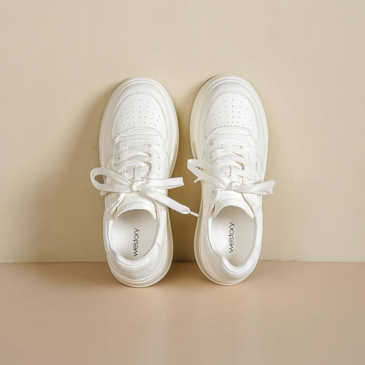 Westory2025年秋季超轻厚底简约小白鞋休闲运动鞋S25CM76821 商品图6