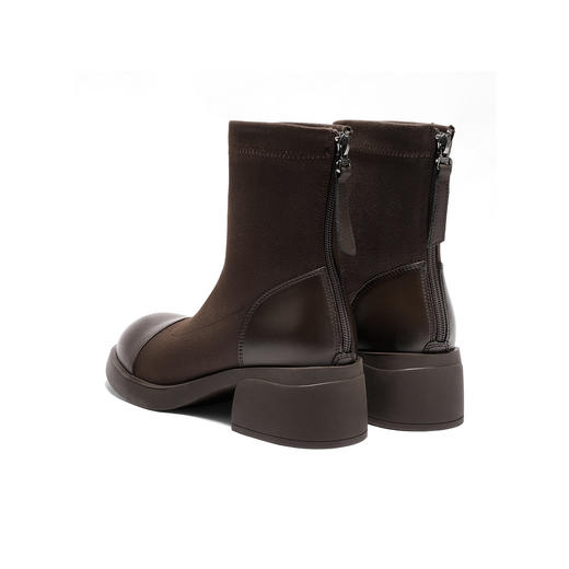 【云粉节】BF楼 森达弹力靴2025冬季新款经典弹力粗跟短靴XSY01吊牌价859活动价399 商品图4