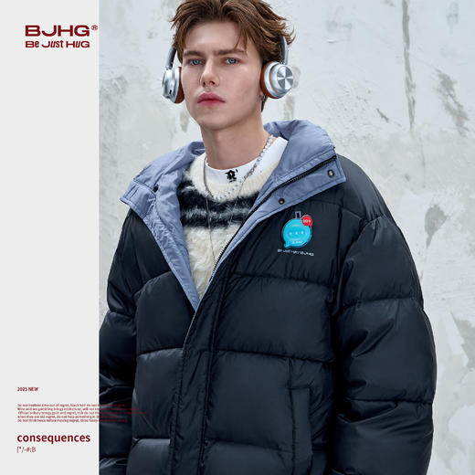 BJHG不计后果贴贴90白鸭绒羽绒服男款冬季新款情侣装羽绒服外套女 商品图1