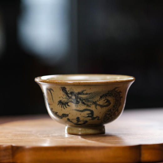 留青汝瓷/椒唐/压手杯（龙） 商品图0