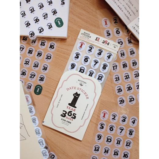 本子事多猫猫万年历日期贴纸384枚和纸手帐贴画可爱猫咪装饰手账 商品图4