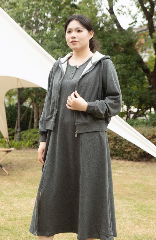 现货！💥今天发货！【纯棉套装】卫衣外套+背心裙，可单拍，可组合拍！纯棉面料，亲肤柔软舒适！外套带帽款；背心裙摆开衩，行动无拘束~ 商品图1