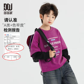 【件件底价，童装双倍积分】多多家男童卫衣假两件秋装春秋款2025新款儿童中大童撞色洋气上衣10917