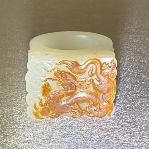 和田玉（羊脂玉）子料扳指--龙翔九天  50.53g 商品图5