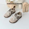 经典鲨2025秋专柜新款猪皮革潮流拼色系带平底休闲德训鞋女KW313-537131 商品缩略图0