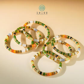 S925和田玉多宝直切手串约4*6mm