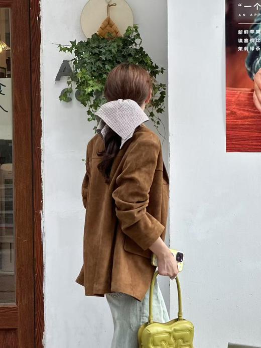 复古麂皮西装外套闲宽松高级感美拉德大衣 商品图9