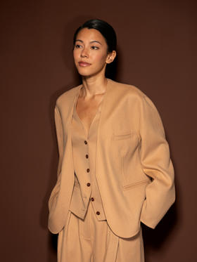 Puree｜#0626 Triangle Blazer 羊绒羊毛西装外套 [  浅蓝 / 浅驼 / 浅灰 ]