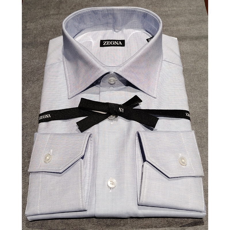 ZEGNA 杰尼亚 男士棉质长袖衬衫 浅蓝色 201622A2 9MS0JI