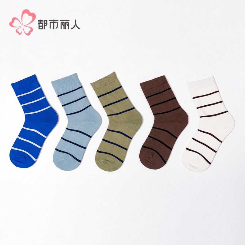 都市丽人袜子男童袜子精梳棉儿童袜子儿童中筒袜2双1组JCHDD2