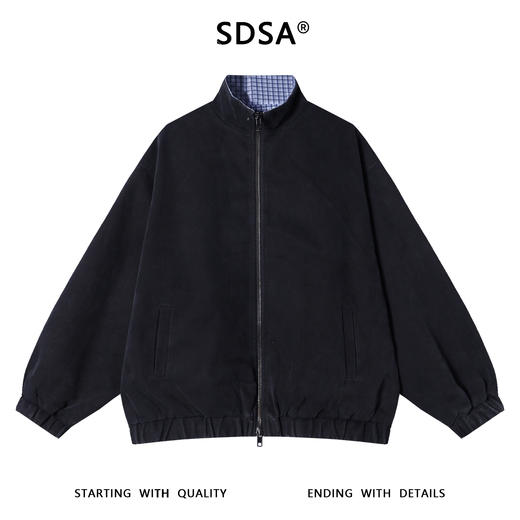 25108SDSA男士秋冬新款痞帅男装韩版简约纯色印花字母拉链立领夹克外套 商品图2
