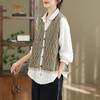 GYH 9253拼色马甲开衫扣子宽松针织复古上衣 商品缩略图2