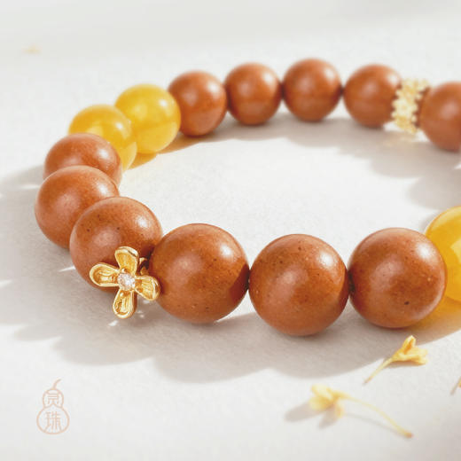 热卖！美哭了！戚龙珠 灵珠富贵双全系列合香珠手串 黄玛瑙+六种香材 非遗工艺 商品图7