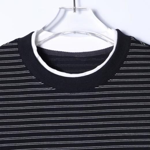 SDSA男士秋冬新款痞帅男装韩版拼接领口撞色条纹圆领卫衣百搭舒适 商品图2