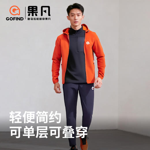 果凡男女款半胸拉链提花拉绒长袖GKD21259/GKD22260 商品图6