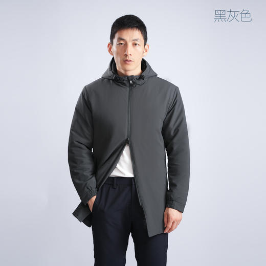 单导动态®C80长款连帽棉服商务防泼溅动态保暖防风抗静电冬外套 商品图3