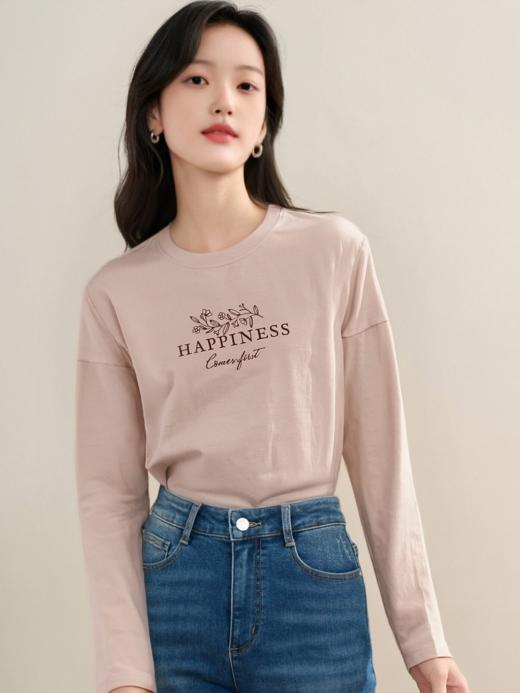 佐丹奴BM女装25年商场新款纯棉长袖T恤衫13395795 商品图0