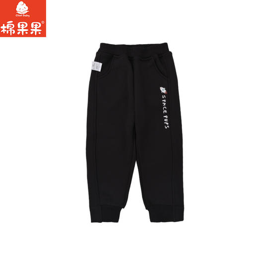 棉果果冬季新品男童卡其色斜纹复合绒保暖加厚针织加绒长裤M412200425760 商品图1