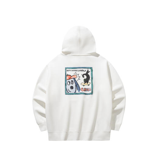 安踏情侣连帽卫衣男女秋季新款潮流印花松弛感宽松上衣172538702 商品图1