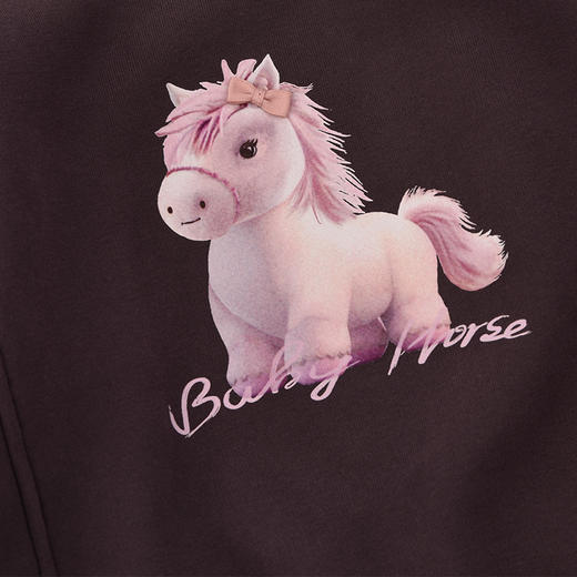 棉果果冬季新品女童复合奥利绒保暖加绒深灰洋气卡通圆领加绒卫衣M422180425729 商品图3