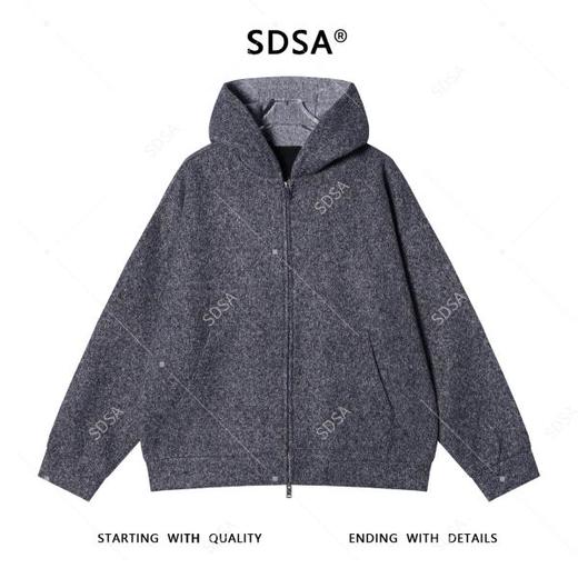 31058SDSA男士秋冬新款痞帅男装美式小香风拉链连帽卫衣宽松时尚外套 商品图1