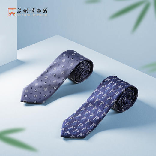 苏州博物馆 菱花缀锦/瑞云吉金真丝领带 商品图0