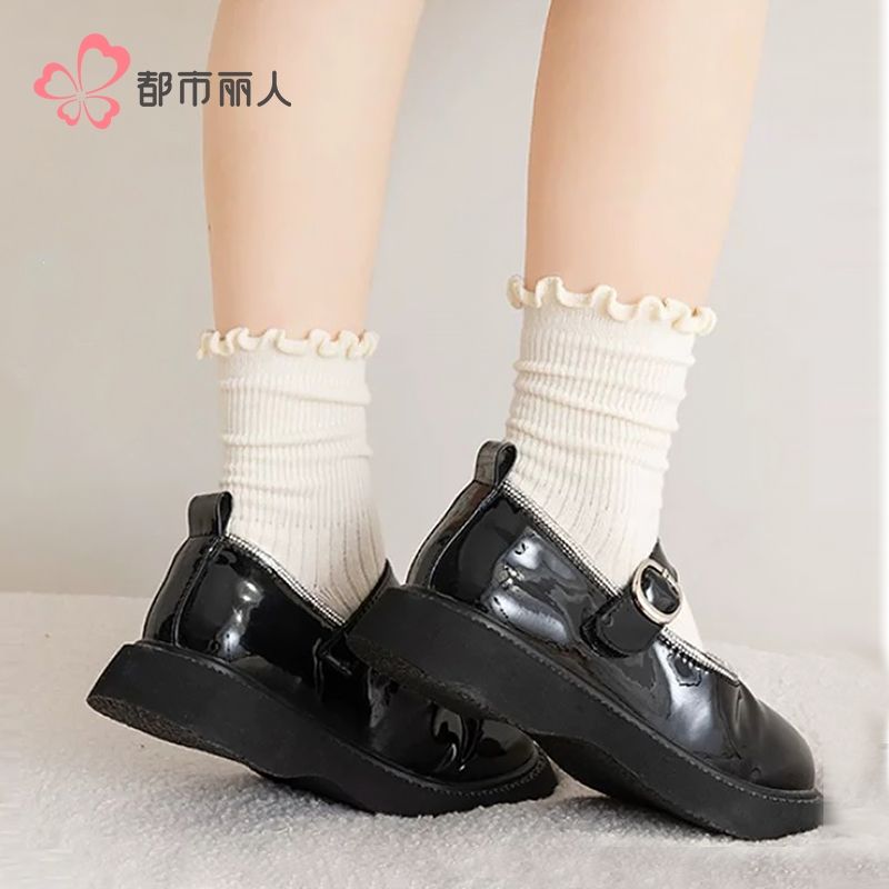 都市丽人袜子女童袜子精梳棉儿童袜子儿童中筒袜2双1组JCHDD4