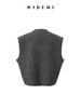 HIDEMI 甄选羊驼毛系列进口羊驼毛加厚款V领大廓形极简宽松马甲背心 商品缩略图6