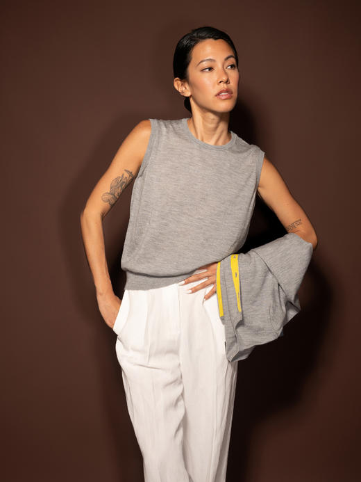 Puree｜#1981 Petite Vest 精纺羊绒背心 [  黄 / 灰 / 蓝 / 米粉 ] 商品图9