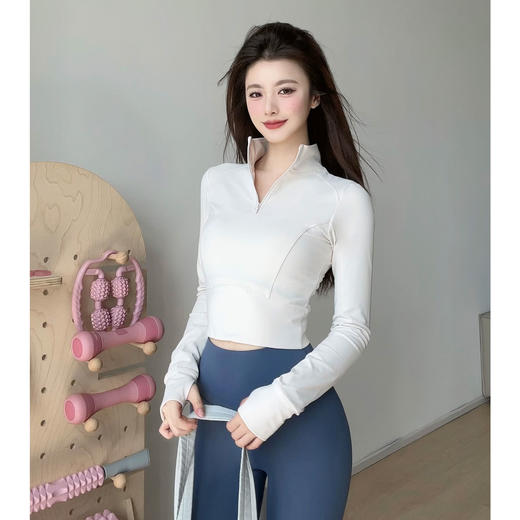 【限时秒】YOGACODE【火树银花系列】云感暖绒锁温秋冬加厚立领修身收腰显瘦瑜伽服上衣DWT125489 商品图2