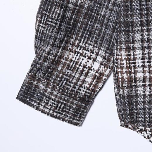 SDSA男士秋冬新款痞帅男装韩版休闲扎染格子纽扣翻领长袖衬衫百搭 商品图3