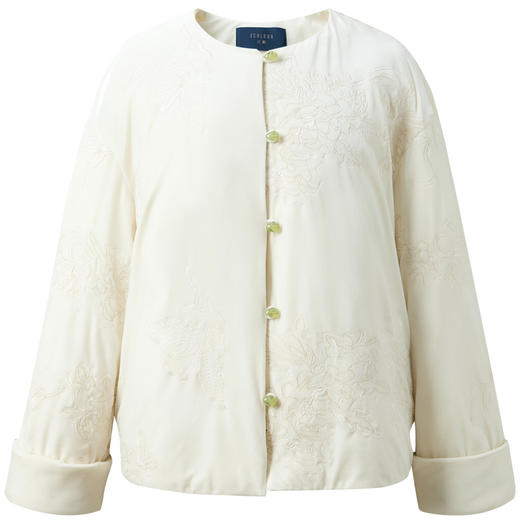 【社群秒杀】三彩【桂影浮光】2025冬季新款丝绒绣花羽绒服90白鸭绒保暖C 商品图4