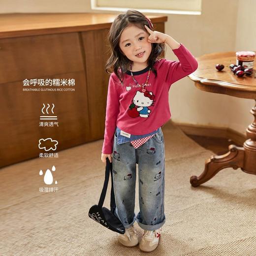 【秒杀】宸之昊儿童童装宝宝辣妹长袖t恤女卡通2025秋季女童洋气上衣★ 商品图1