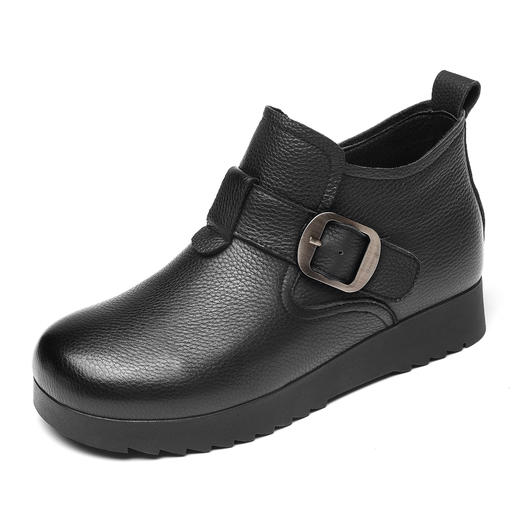 信诺妈妈鞋时装靴子真皮软底女鞋加绒保暖中老年棉鞋2025冬季新款5M103-11D 商品图3