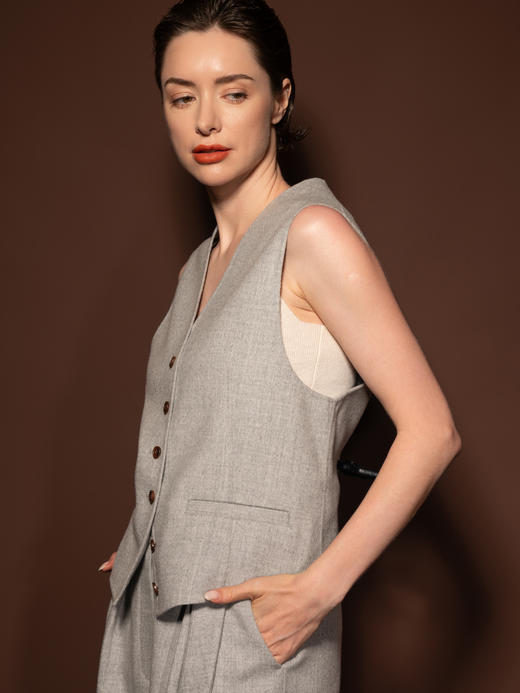 Puree｜#0616 Undercover Vest 羊绒羊毛双面绒西装马甲 [  浅蓝 / 浅驼 / 浅灰 ] 商品图8