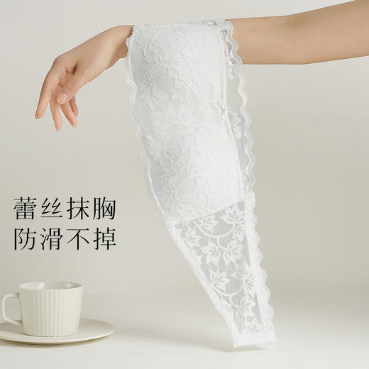 【蕾丝抹胸防走光】薄款透气小胸聚拢内衣女舒适有型无钢圈文胸盈盈花羽 商品图1