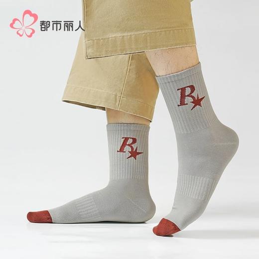 都市丽人袜子男士袜子精梳棉男袜子男士中筒袜FCHDF3 商品图0