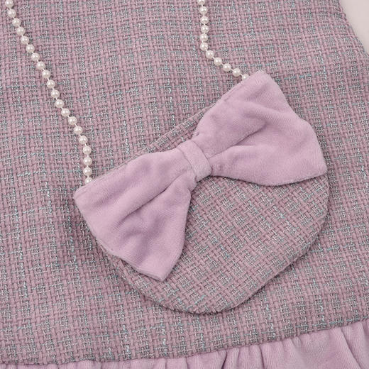 棉果果冬季新品女童巴厘纱丁香紫背心连衣裙小香风背心裙M422702425733 商品图4