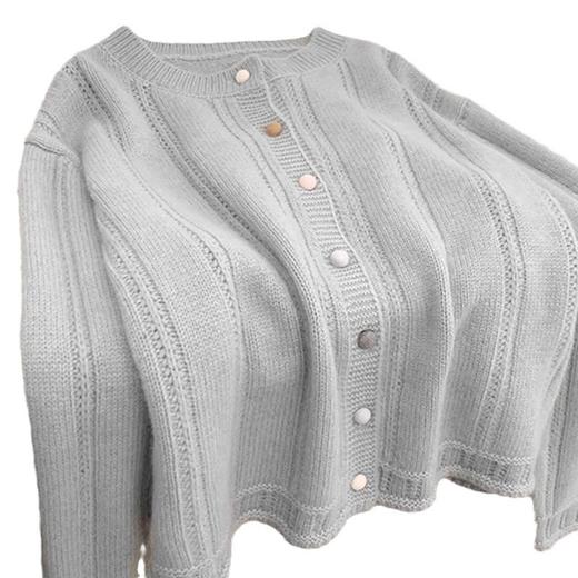 小香风浣熊绒针织开衫 春秋慵懒风软糯短款上衣 毛衣外套外穿 商品图4