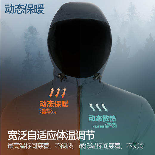 单导动态®C80长款连帽棉服商务防泼溅动态保暖防风抗静电冬外套 商品图1