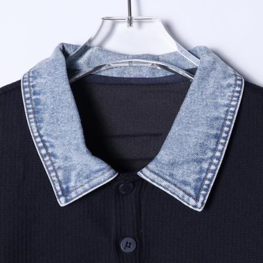 9001SDSA男士秋冬新款痞帅男装韩版拼接半纽翻领卫衣百搭时尚套头上衣 商品图2